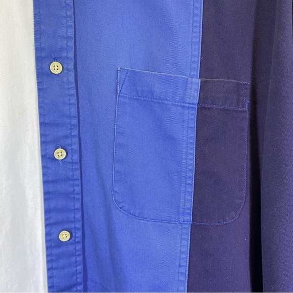 VAN HEUSEN Denim Classics Men's XLT color block long sleeve button down shirt - Picture 6 of 7